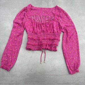 Free People Lolita Smocked Peasant Blouse